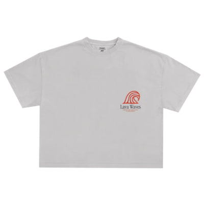 Latitud Fuego Womens Cropped Flames T-Shirt - Bone