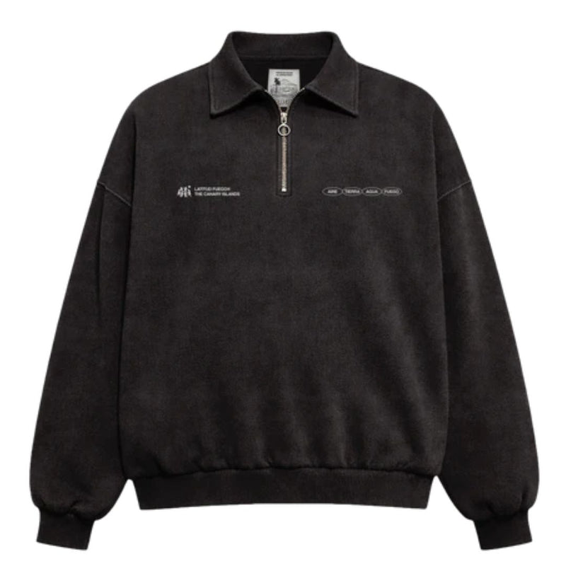 Latitud Fuego Polo Fleece Black/Brown — front view