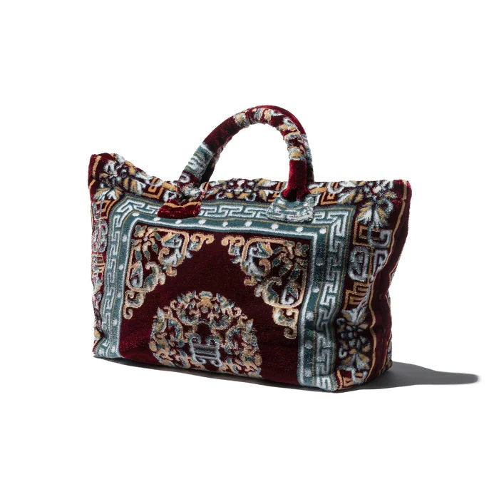 Polyester Cotton Rug Fabric Bag Burgundy — detail view