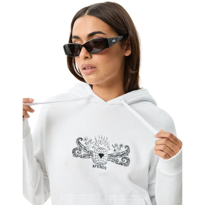Afends Womens Bonfire Pull On Hoodie - White