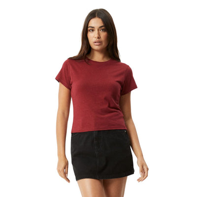 Afends Womens Carmen Hemp Baby T-Shirt Burgundy