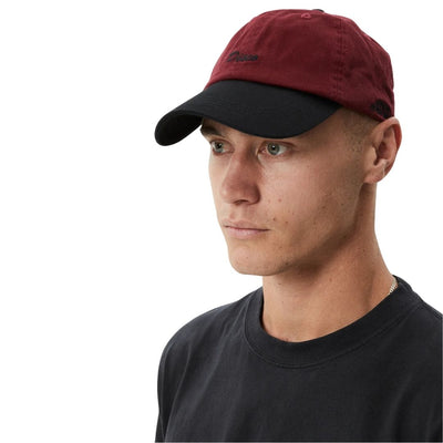Afends Disco Panelled Cap - Burgundy