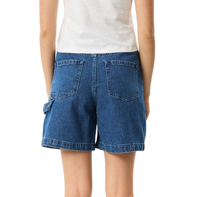 Afends Womens Emilie Hemp Denim Carpenter Shorts - Authentic Blue