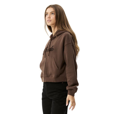 Afends Womens Kourt Zip Hoodie - Coffee