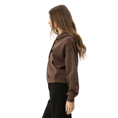 Afends Womens Kourt Zip Hoodie - Coffee