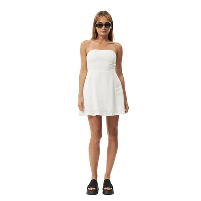 Afends Womens Lilo Hemp Strapless Dress - White