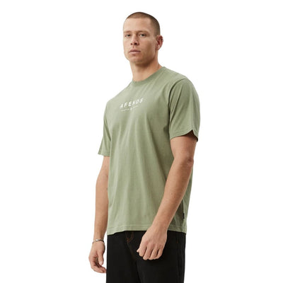 Afends Throw Out Recycled Retro Fit T-Shirt - Oil Green