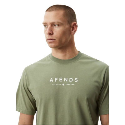 Afends Throw Out Recycled Retro Fit T-Shirt - Oil Green