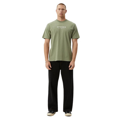 Afends Throw Out Recycled Retro Fit T-Shirt - Oil Green