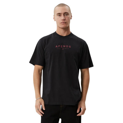 Afends Throw Out Recycled Retro Fit T-Shirt - Stone Black