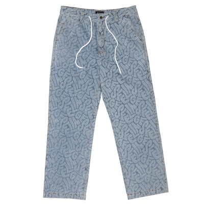 And Feelings Maker Denim Pants - Blue AOP