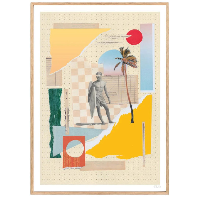 Ciel Glue 'Encinitas' Collage Print | Retro Surf Art
