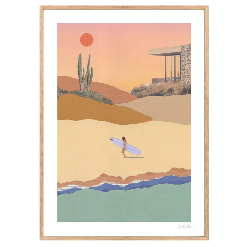 Ciel Glue 'Trestles' Collage Print | Retro Surf Art