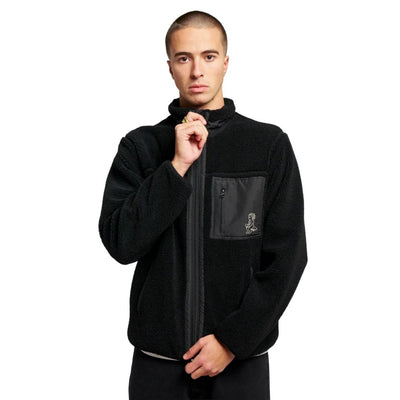 Ementa Ikon Flower Polar Zip Jacket - Black