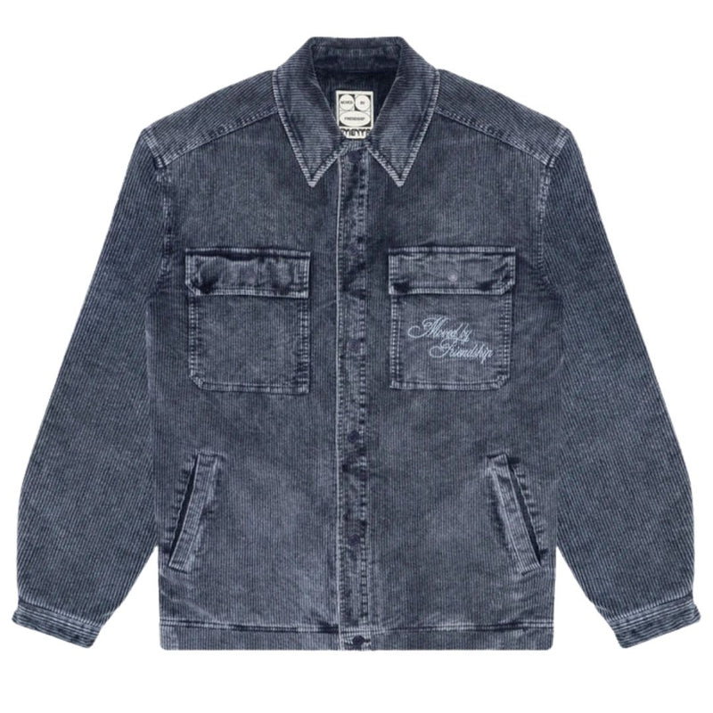 Looks Like Sherpa Washed Overshirt - Navy Washed