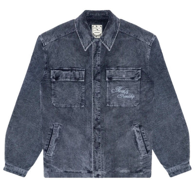 Ementa Looks Like Sherpa Washed Overshirt - Navy Washed