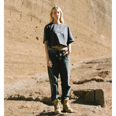 Latitud Fuego Womens Eruption Cropped T-Shirt - Anthracite