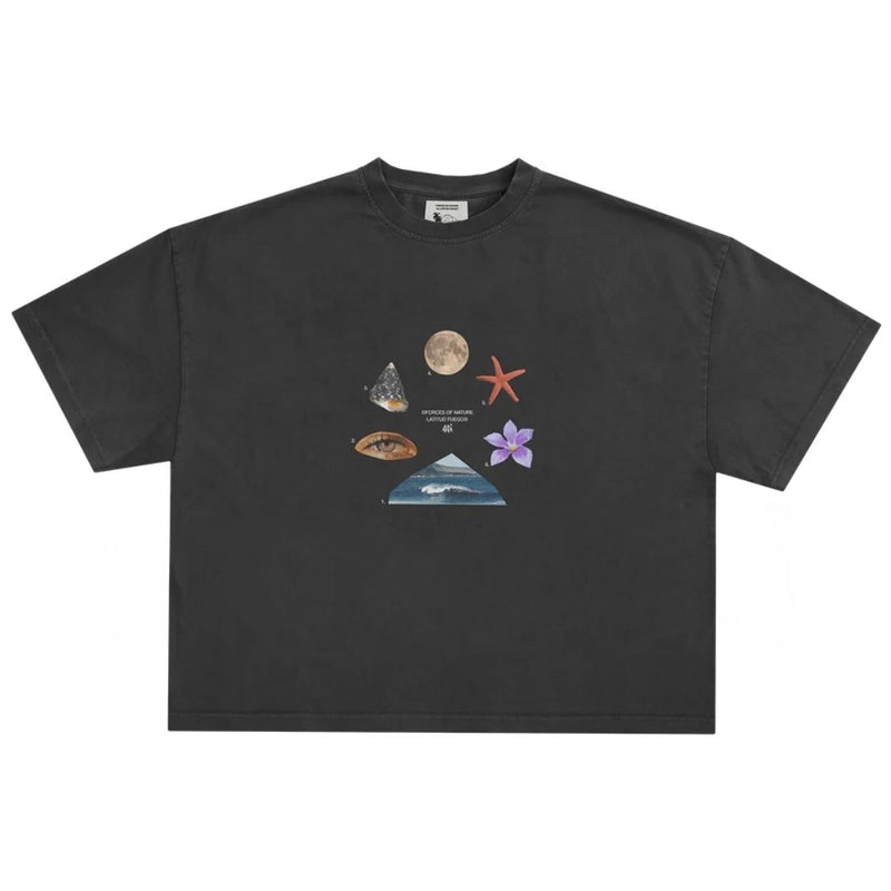 Latitud Fuego Womens Eruption Cropped T-Shirt Anthracite — front view