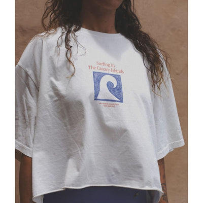 Latitud Fuego Womens Essential Cropped T-Shirt - Off White