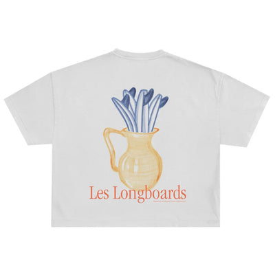 Latitud Fuego Wms Les Longboards Cropped T-Shirt - Bone