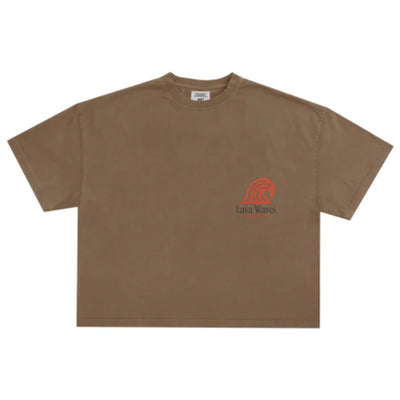 Latitud Fuego Womens Cropped Flames T-Shirt - Brown