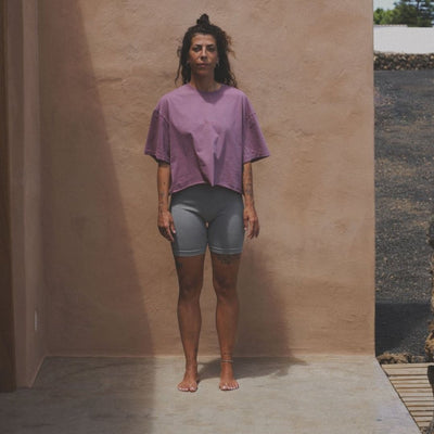 Latitud Fuego Womens Les Longboards Cropped T-Shirt - Açaí