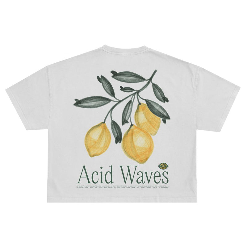 Womens Lemon Cropped T-Shirt - White