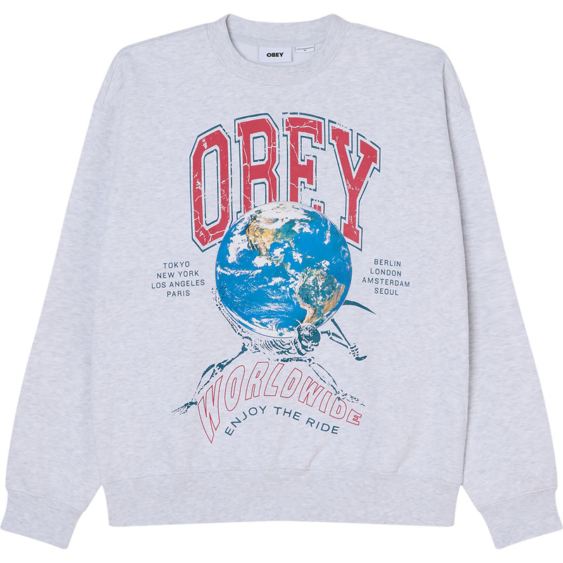 Obey Enjoy The Ride Crew Neck - Heather Grey - front