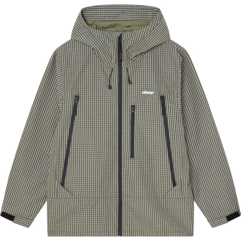 Obey Obsidian Jacket - Vetiver Plaid - front