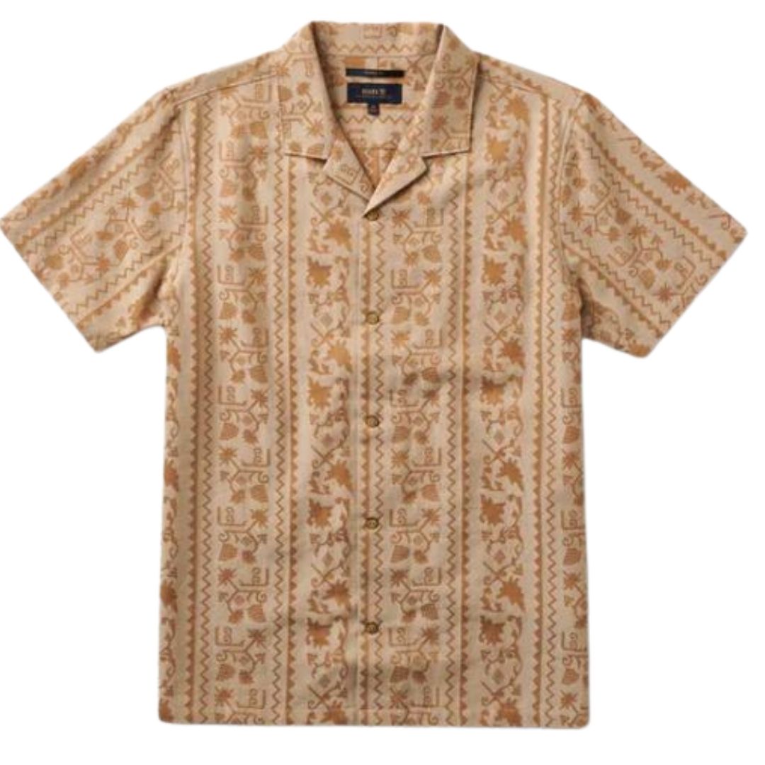 Roark Gonzo Camp Collar Short Sleeve Shirt - Sarda Almond