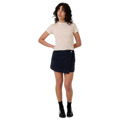 Thrills Blends Jacquard Marley Wrap Skirt - Indigo Overdye