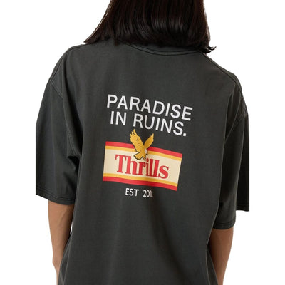 Thrills Never Stop Oversized T-Shirt - Merch Black