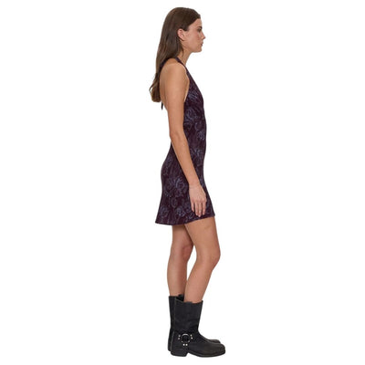 Thrills Oracle Floral Halter Mini Dress - Deep Plum