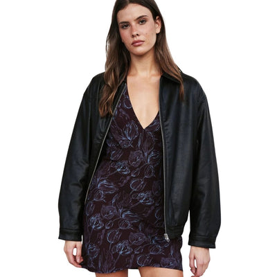 Thrills Oracle Floral Halter Mini Dress - Deep Plum