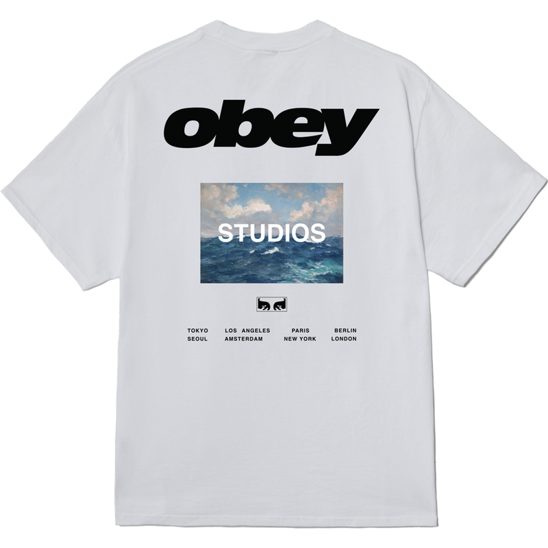 Obey Wave Classic T-Shirt - White - front