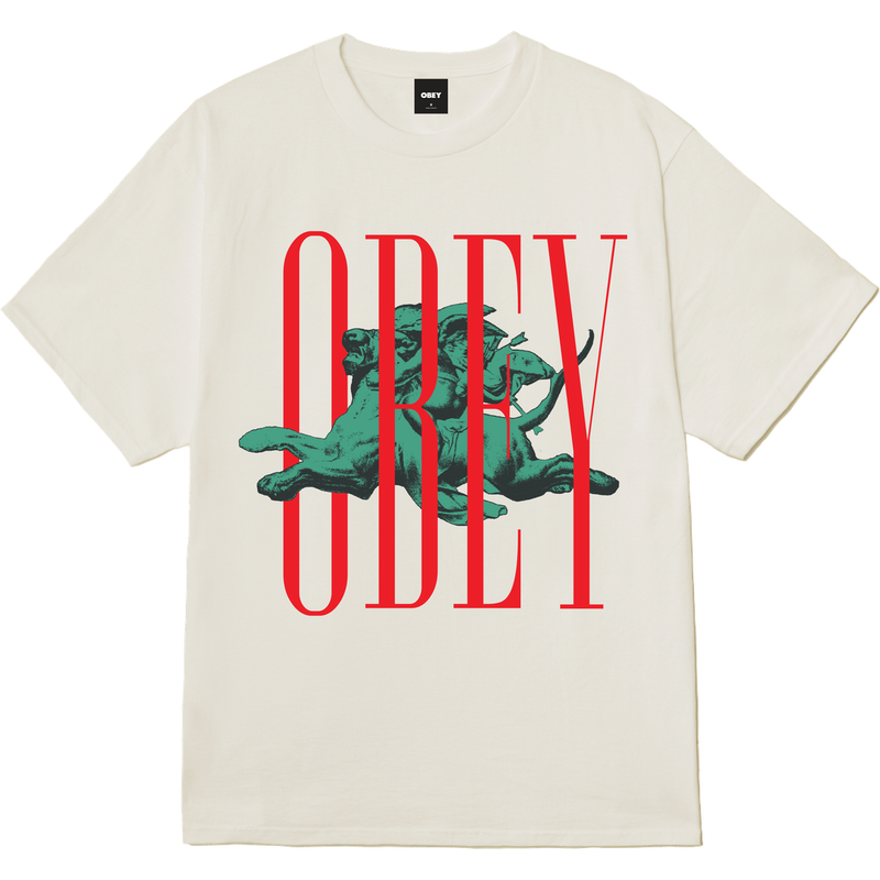 Obey Pillars Classic T-Shirt - Vintage White - front
