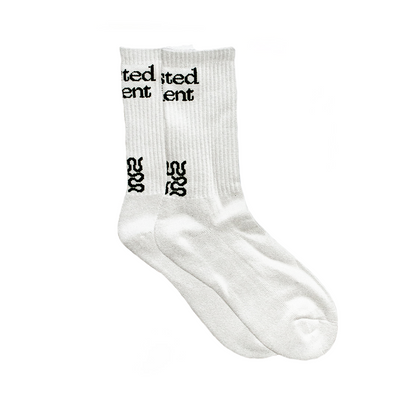 Wasted Talent Crew Socks - White / Black