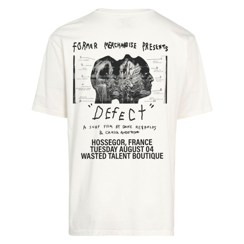 Wasted Talent x Former Event T-Shirt in White – front, Defect film graphic print
