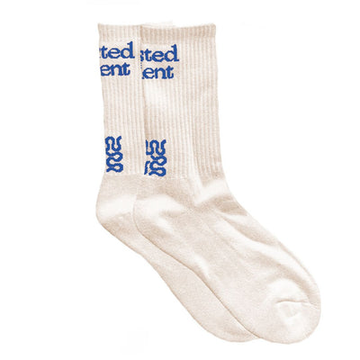 Wasted Talent Sol Socks - Ecru / Electric Blue