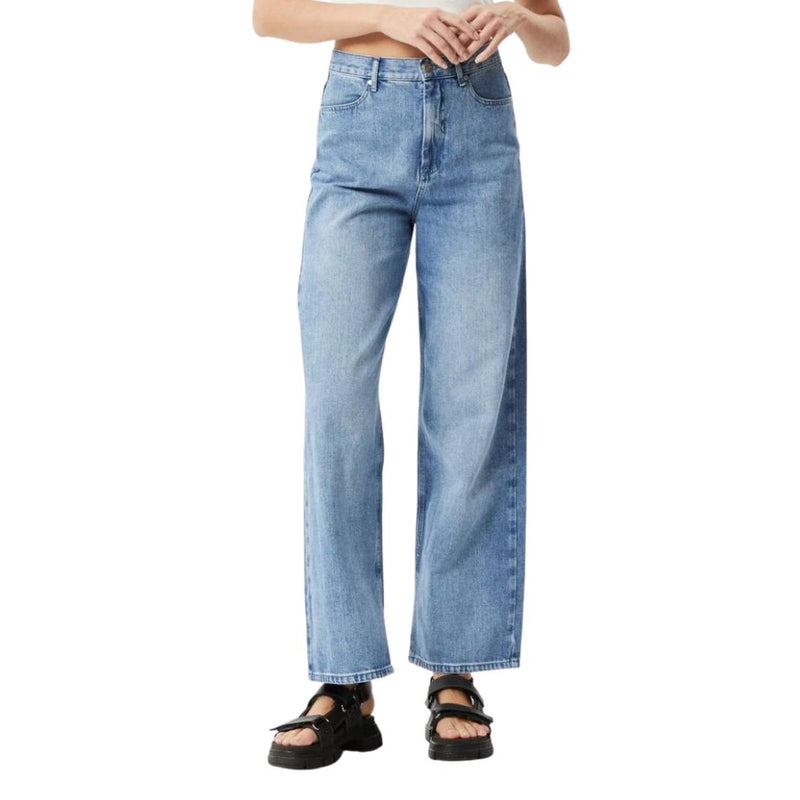 Womens Bella Hemp Denim Baggy Jeans - Worn Blue