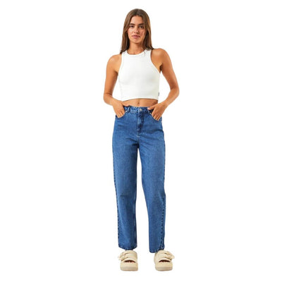 Afends Shelby Hemp Denim Wide Leg Jeans - Authentic Blue