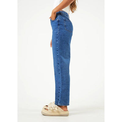 Afends Shelby Hemp Denim Wide Leg Jeans - Authentic Blue