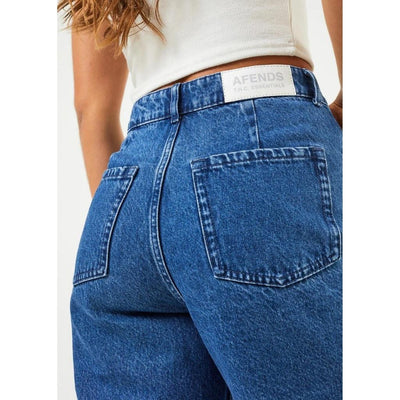 Afends Shelby Hemp Denim Wide Leg Jeans - Authentic Blue
