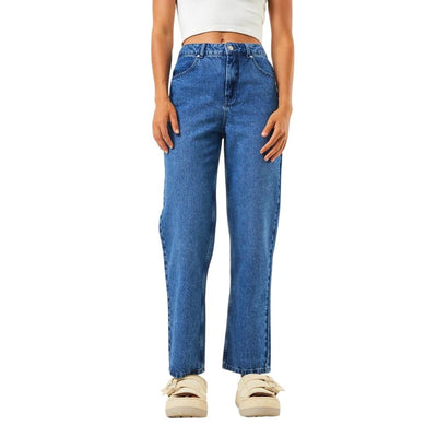 Afends Shelby Hemp Denim Wide Leg Jeans - Authentic Blue
