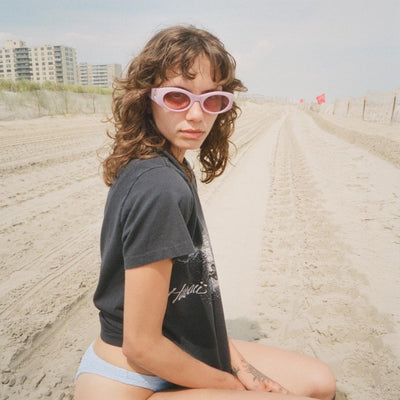 Epøkhe Suede Sunglasses by Evan Mock - Mauve Polished / Velvet