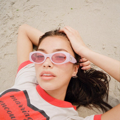 Epøkhe Suede Sunglasses by Evan Mock - Mauve Polished / Velvet