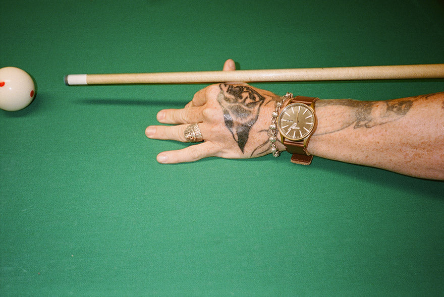 Chippa Wilson New Nixon watch sentry leather gold brown