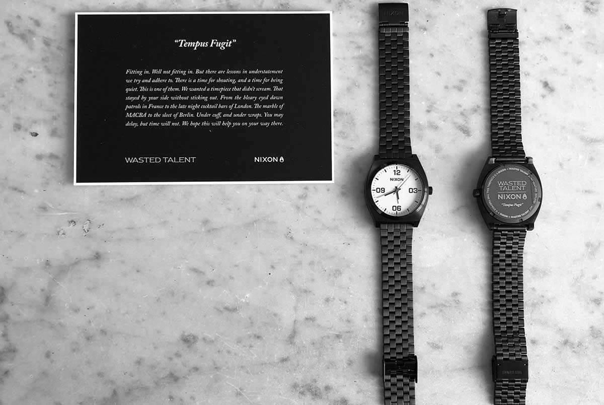 nixon x wasted talent time teller watch black white hossegor summer 