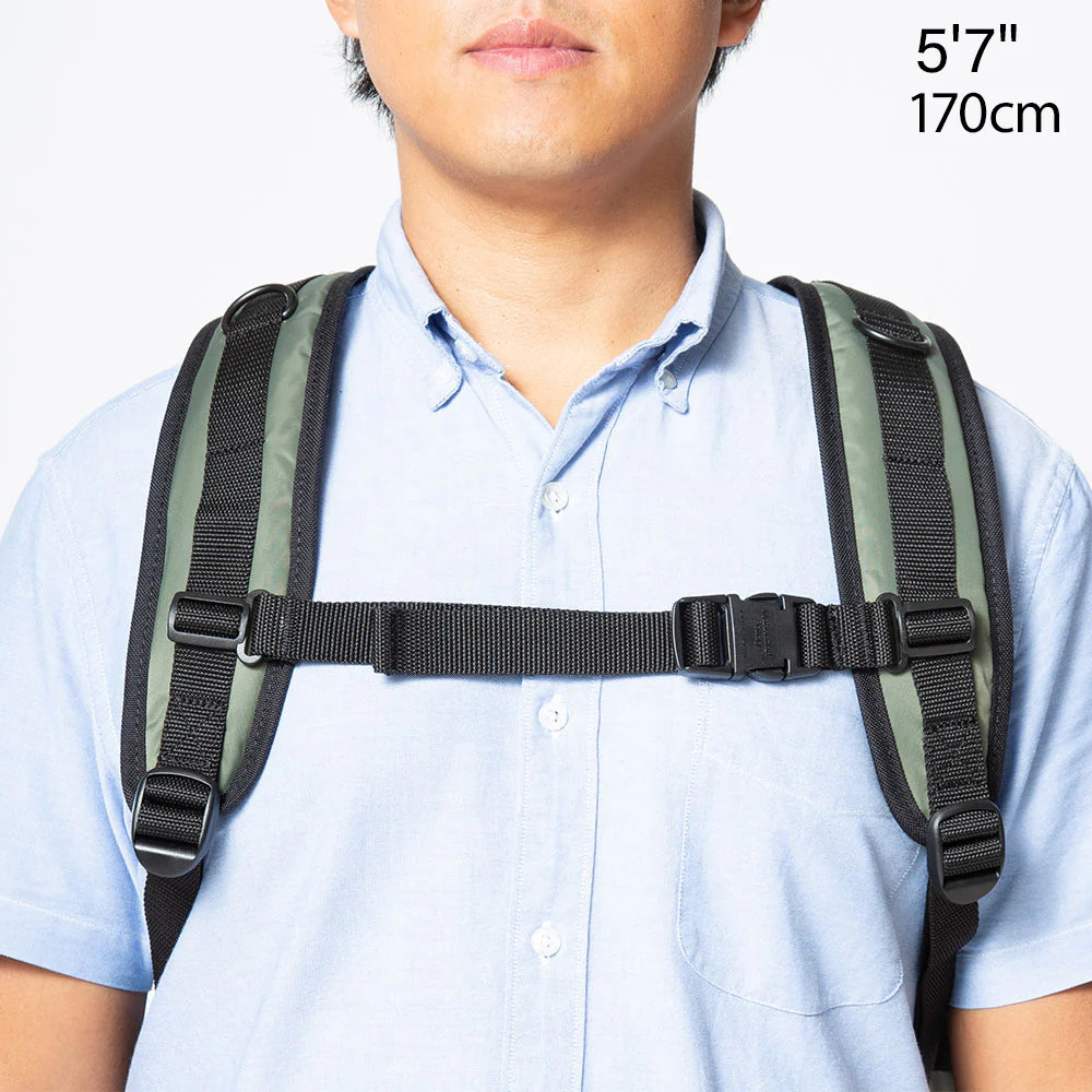 Manhattan Portage Flight Nylon Focus Backpack — side view on model