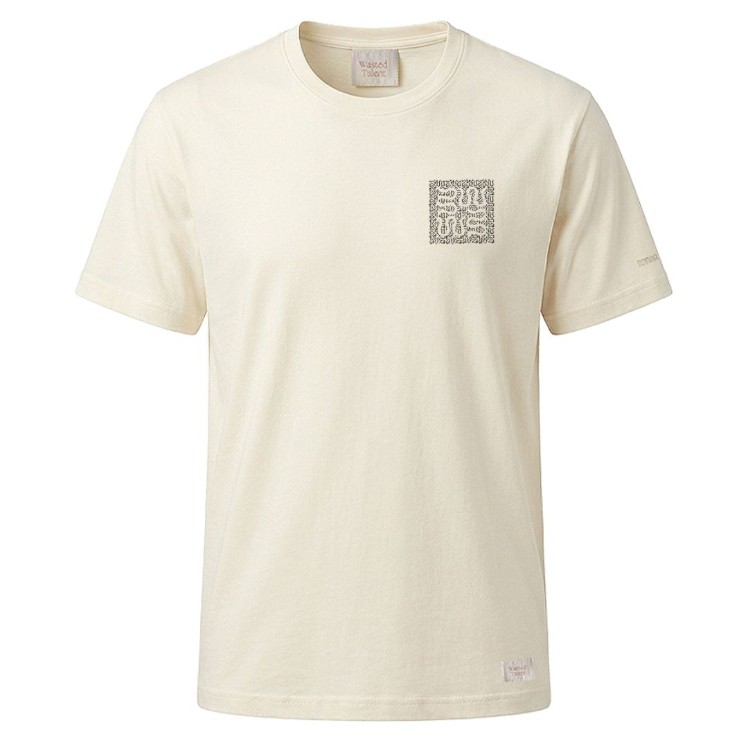 Wasted Talent Thymos T-Shirt Off White / Black — front detail